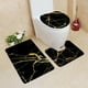 thumbnail image 4 of Juego de 3 alfombras de baño en negro y dorado, alfombra de baño y cubierta para la tapa del inodoro, 4 of 7