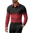 thumbnail image 2 of Huankd Men's Wrinkle Free Slim Fit Dress Shirts Formal Long Sleeve Button Down for Wedding Business Red 2XL, 2 of 5