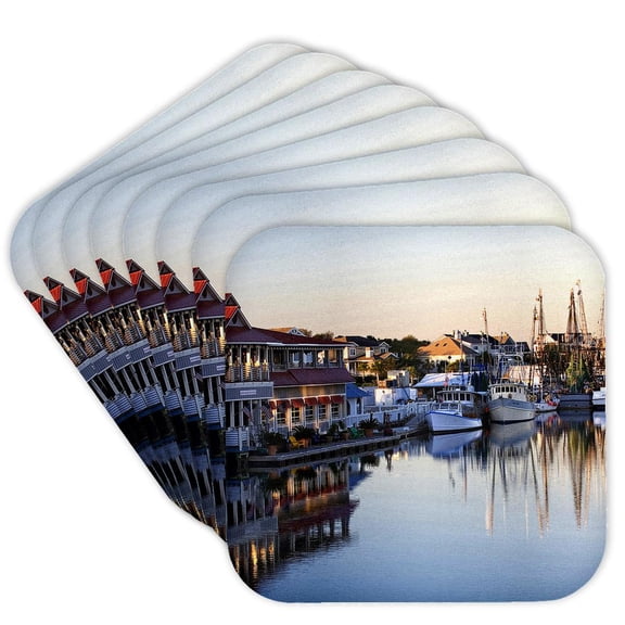 3drose, Sunrise Along Shems Creek, Charleston, South Carolina - Us41 Aje0026 - Adam Jones, Set of 8 Coasters - Soft
