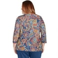thumbnail image 2 of Alfred Dunner Womens Plus-Size Stitched Floral Pleated Neck Top, 2 of 4