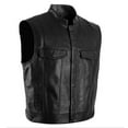 thumbnail image 3 of Men's Leather Vest Lightweight Slim Fit Biker Punk Sleeveless Jacket Vest, 3 of 6