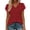 Red, variant on Feancey Womens V Neck T-Shirts Eyelet Petal Sleeve Summer Tops Dressy Casual Business Blouse Comfy Loose Pullover Tees Birthday Gifts Khaki XL