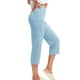 thumbnail image 4 of Pantalones ligeros 3/4 para mujer - Corte holgado informal con bolsillos - Tejido suave y cómodo, pantalones de yoga/deportivos con cintura elástica, 4 of 6