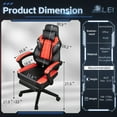 thumbnail image 6 of Walsunny Ergonomic Gaming Chair with Adjustable Footrest and Massage Leather Game Chair large gaming chair with Headrest and Lumbar Support for Adults, Red, 6 of 12