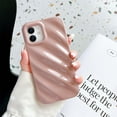 thumbnail image 3 of Compatible with iPhone 12 Case and iPhone 12 Pro Case Luxury 3D Water Ripple Shape Pattern Camera Lens Protection Shockproof Soft TPU Case for Women Girls Slim Phone Case (Light Pink), 3 of 13