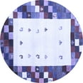 thumbnail image 1 of Ahgly Company Indoor Round Abstract Blue Contemporary Area Rugs, 4' Round, 1 of 4