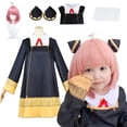 thumbnail image 2 of Adulto chico Anime Spy X familia Cosplay Anya Forger Cosplay disfraz lindo vestido uniforme media rosa peluca fiesta Halloween chica mujeres niños 150 Gao Jinjia LED, 2 of 2