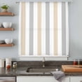 thumbnail image 5 of Beige Grey Striped Sheer Curtains 72 Inches Long, Minimalist Farmhouse Stripe Light Filering Curtains, Breathable Simi Curtain Privacy Drapes for Living Room Bedroom Lightweight Window Treatment, 5 of 9