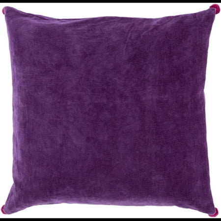 22 Velvet Poms Purple Haze Decorative Throw Pillow Down Filler