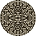 thumbnail image 1 of Ahgly Company Machine Washable Indoor Round Transitional Light French Beige Brown Area Rugs, 4' Round, 1 of 7