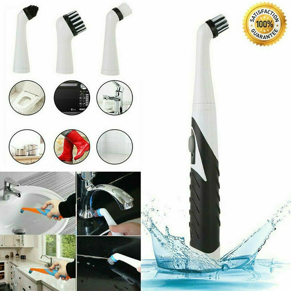 maytalsoy Electric Cleaning Brush Powerful Automatic for Sonic Scrubber  Dust Cleaning Part Waterproof Electric Scrubber Kitchen Living Room  White/Black 