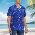 thumbnail image 3 of Susaid Blurred Star Snow Christmas Print Hawaiian Shirts for Men Women,Hawaiian Summer Short-Sleeve Casual Relaxed-Fit Button-Down,Large, 3 of 7