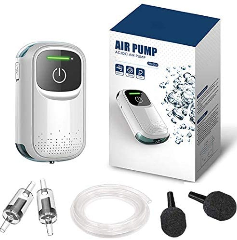 "TaliaPosy Fish Aerator Pump 2 Tubes Rechargeable Battery Powered