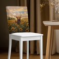 thumbnail image 2 of TSOVTHRID Highland Cattle Sunflower Print Chair Back Cover Elastic Washable Dining Kitchen Chair Cover Stretchable Thick Chair Slipcovers for Home Dining Room Banquet Party, Set of 1, 2 of 7