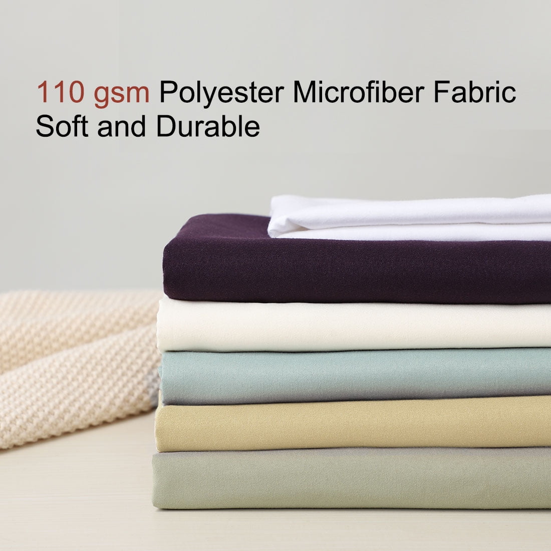 Unique Bargains 4-Piece Soft Microfiber Pillowcases Light Tan Standard(20"x26")