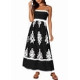 thumbnail image 1 of Vestido de Tirantes Finos con Estampado Floral y Bolsillos, Negro, Talla M, 1 of 7