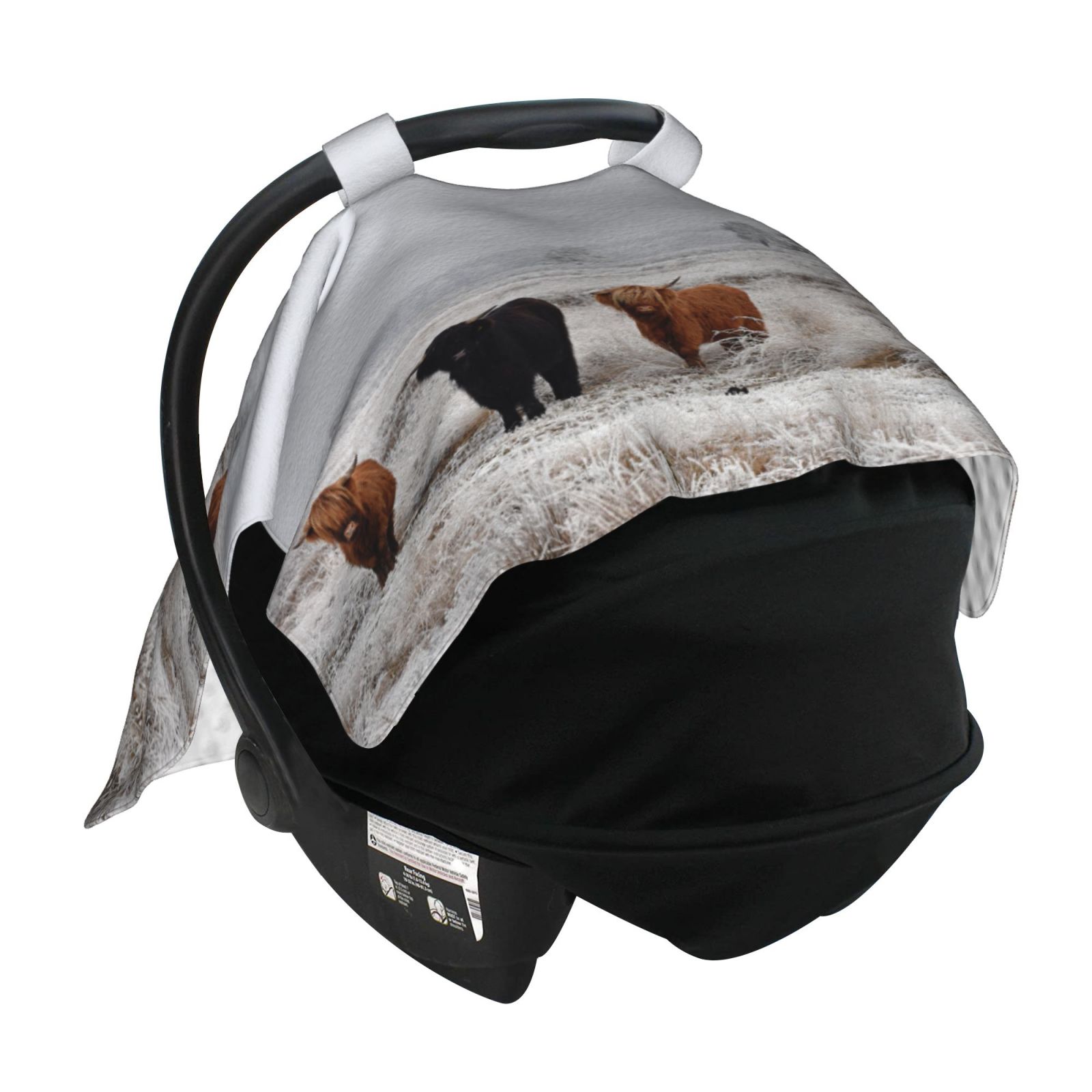 Car Seat Cover Baby - Cow (2) Breathable Infant Car Seat Cover for Baby Carseat, Lightweight Comfort Baby Essentials Must Haves Newborn Stuff for Girl Boy