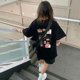 thumbnail image 4 of Camiseta de manga corta de Anime Crayon Shin-Chan de algodón puro con dibujos animados negros para mujer, Top holgado de talla grande con cuello redondo a la moda coreana para verano, 4 of 4