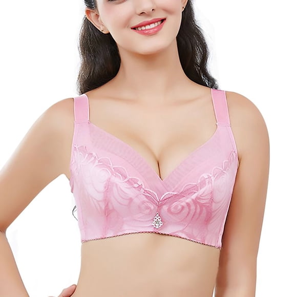 Lace Bra Thin Nylon Non-padded Design Wirefree Bra Full Coverage Bra for Women