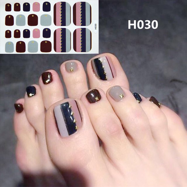 PVCS Foot Stickers Foot Nail Stickers Waterproof For Female DIY Nail Decoration Art