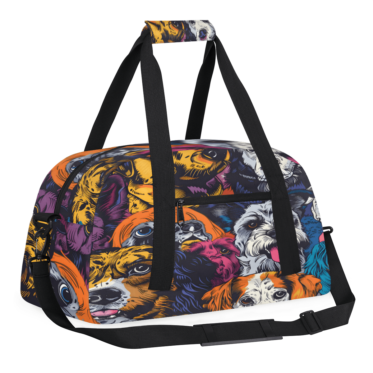 Herdesigns Sports Duffle Bags Travel Duffle Bag Gym Bag Dogs Colorful Weekender Travel Bag Waterproof Overnight Bag Carry On Travel Tote Bag Dance Bags