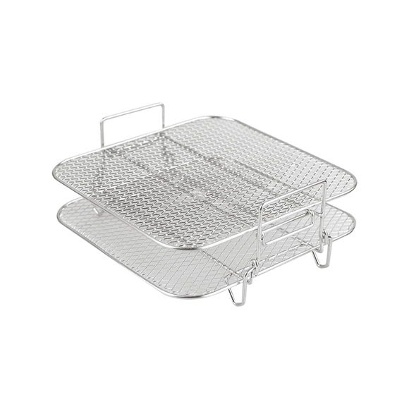 2-Layers Rack Stackable Grid Grilling Rack Stainless Steel for 4.2-5.8QT Kitchen Oven Steamer Cooker