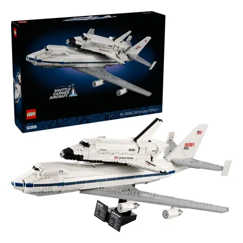 LEGO Icons Shuttle Carrier Aircraft Kit de Construcción y Decoración con Modelos de un Boeing 747 y el Enterprise de la NASA, para Fans Adultos de la Exploración Espacial 10360