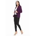 thumbnail image 5 of Women's Elegant Solid Stretch Open Front Long Sleeve Blazer Jacket, 5 of 5