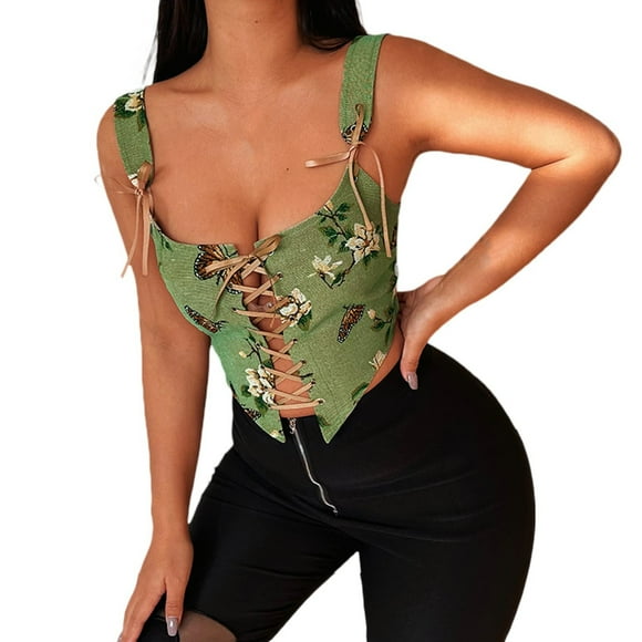 Women's Shapewear Bodysuit Shapers Women Vintage Floral Camisole Flower Embroide Push Up Bodysuit