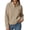 Khaki, variant on XRoczxe Women's Full Zip Sherpa Fleece Jacket, Soft Warm Teddy Coat with Zipper Pockets, Casual Stand Collar Winter Pullover for Daily Wear & Travel