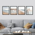thumbnail image 2 of PixonSign Framed Wall Art, Ocean Sea Wave Horizon Posters, Set of 4 White Beach Grass Cloudy Landscape Prints, Colorful Wall Decor, Nature Wilderness Modern Wall Décor for Home - 12"x16" Black, 2 of 5