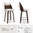 thumbnail image 3 of Dycanpo 26'' Swivel Counter Height Bar Stools Set of 2 with Backs, Wooden for Home Kitchen, White, 3 of 10