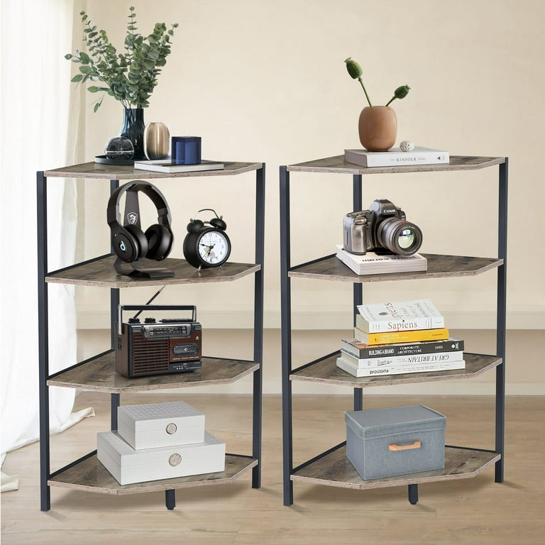 VECELO 3-Tier Bookcase,Small Storage Shelves,Industrial Shelving