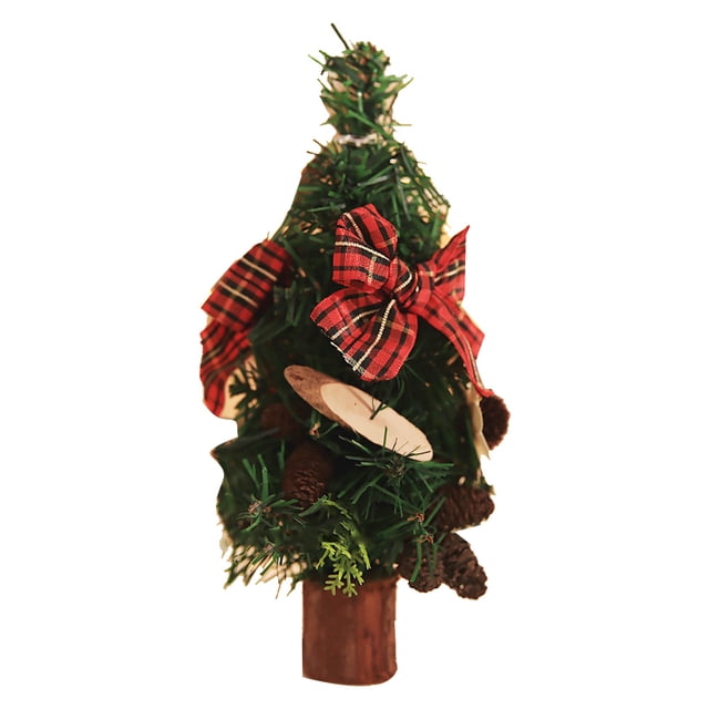 Decoración navideña, mini árbol de Navidad pequeño de 26 cm, decoración de árbol de Navidad, mini árbol de Navidad Lograr más