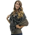 thumbnail image 5 of Taupe Faux Fur Exotic Long Shawl Wrap, 5 of 9