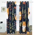 thumbnail image 2 of Cats Leaves Flowers Black Out Curtains 84 Inch Length Curtains for Sliding Glass Doors Bedroom Living Room 2 Pack, 2 of 6