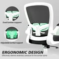 thumbnail image 5 of COOLHUT Ergonomic Office Chair, Task Chair, Comfort Desk Chair with Adjustable Lumbar Support and Flip up Arms, 400lb, White, 5 of 10