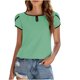 thumbnail image 2 of Fiudx Ofertas de La Semana Camiseta Holgada Cómoda con Cuello Redondo y Cuello Redondo a La Moda para Mujer, Blusa de Manga Corta, Tops Informales, 2 of 7