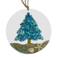 thumbnail image 3 of 4Pcs Sea Glass Suncatchers - Christmas Tree Beach Ornament - Beach Lover Holiday Gift - Hanging Ornament On Acrylic Circle Sea Glass Pieces Light Catcher for Beach Themed Home Interiors, 3 of 8