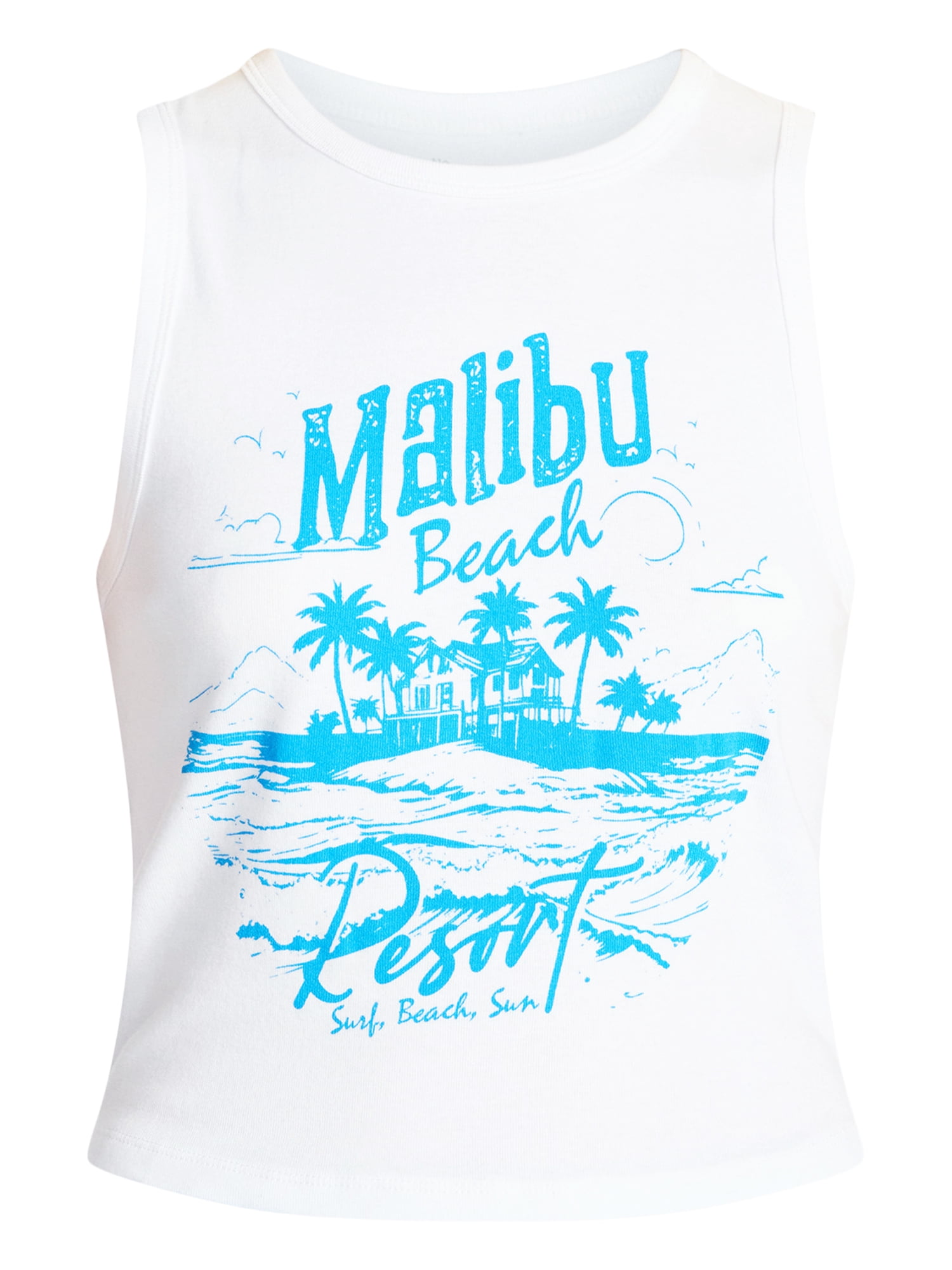 No Boundaries Cotton Ribbed Graphic Tank Top, Women's XXS-XXL