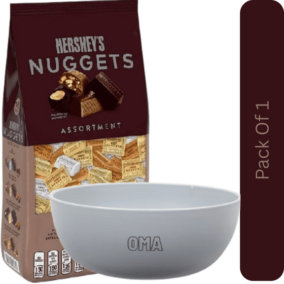 HERSHEY'S NUGGETS Assorted Chocolate Candy, 145 pcs. With White Bowl By OMA