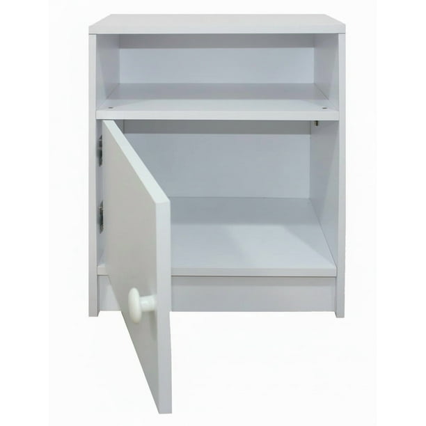 Genérico Buró Moderno Recamara Mesa Noche Minimalista MDF Color Blanco B3