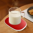 thumbnail image 4 of Cyber_Monday Deals Kcavykas Coasters Thermal Cup Pad 55 Degrees WarmAutomatic Constant Temperature Gravity Induction Heat Heating Mat Source Milk Vacuum Dish Indoor/Outdoor Dining Table-Red, 4 of 8