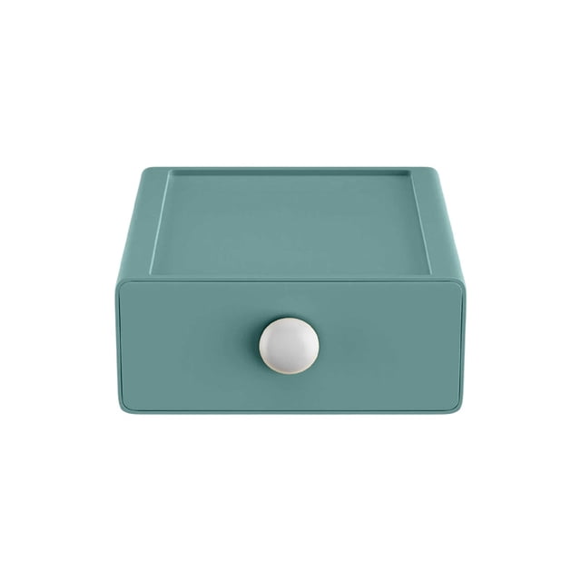 SIYTUAU Drawer Style Desktop Storage Box Plastic Office Organizer For Stationery Makeup Multi Compartment Green