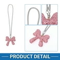thumbnail image 4 of 1 Pcs Rhinestones Bow inlaid with Rhinestones Car Rear View Mirror Pendant Accessories Car Hanging Ornament Pink, 4 of 6