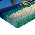 thumbnail image 2 of Ambesonne Tropic Fitted Sheet, Chair Under a Palm Tree, Full Size, Green Blue Yellow, 2 of 3