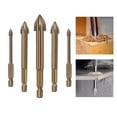 thumbnail image 4 of Juego de brocas triangulares multifunción de 3-7mm, de pared de cerámica, perforación de vidrio de mármol, brocas de perforación de madera de vidrio de diamante Cobre Zulema broca de carburo, 4 of 8
