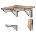 thumbnail image 2 of Folding Wall Mounted Shelf Bracket, Strong Load Heavy Duty Metal Collapsible Shelf Brackets for Space Saving DIY Bracket, 2 of 12