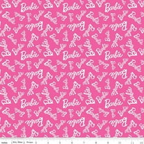 Barbie™ Girl Toss Hot Pink Cotton Fabric