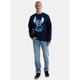 thumbnail image 2 of Lilo & Stitch Men’s Line Glow Graphic Sweatshirt with Long Sleeves, Line Glow, Sizes S-3XL, 2 of 3